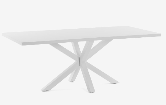 Mesa Ikon new blanco patas de acero blanco 160x100 cm