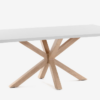 Mesa Ikon new blanco patas madera 160x100