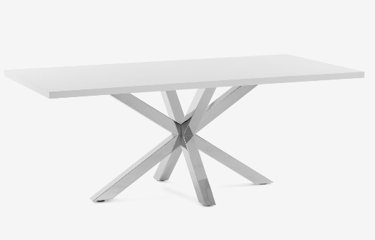 Mesa Ikon new blanco patas de acero 160x100 cm