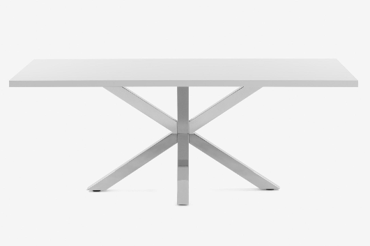 Mesa Ikon new blanco patas de acero 160x100 cm