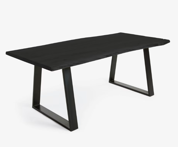 Mesa de comedor wave madera acacia negro metal 180x90cm