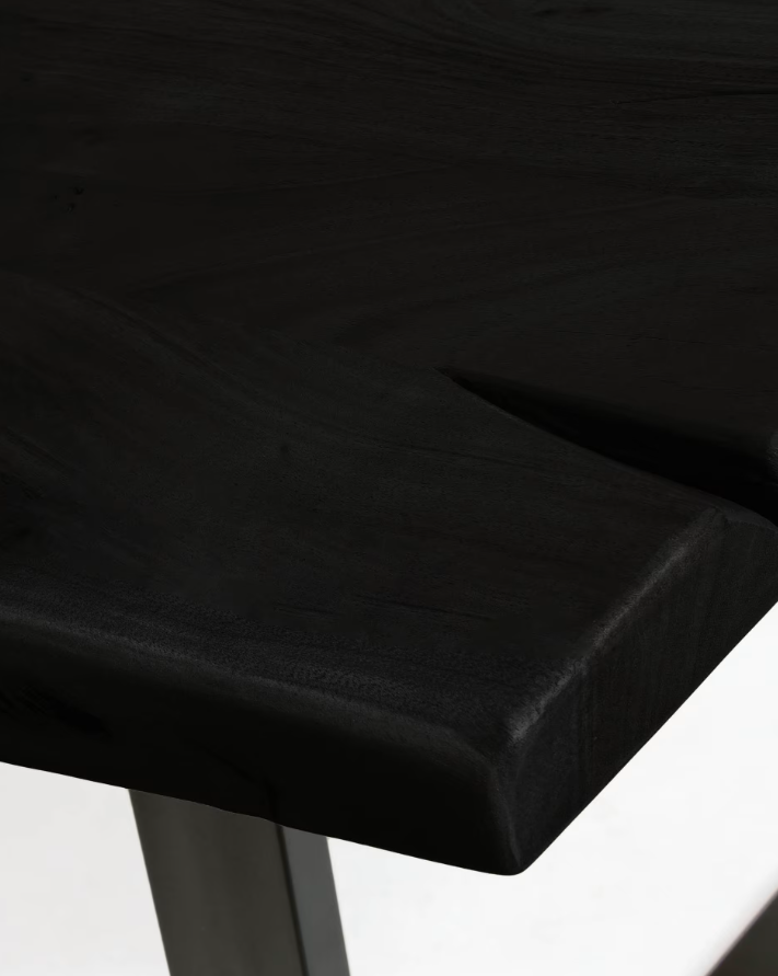 Mesa de comedor wave madera acacia negro metal 220x100cm