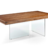 Mesa de comedor Vittoria madera nogal y cristal templado 200x100cm