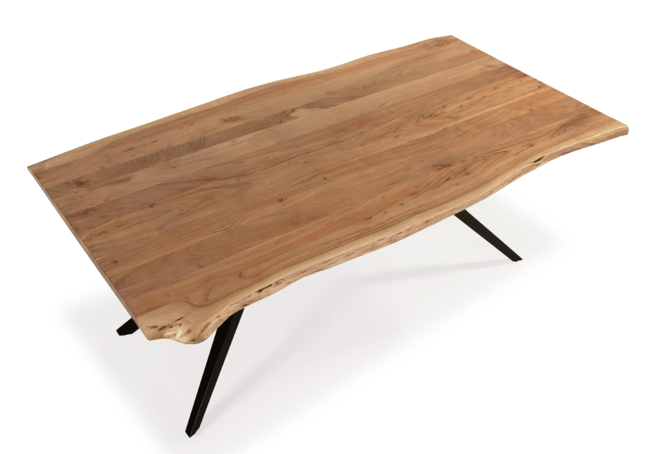 Mesa de comedor Mudri madera acacia natural metal 200x100cm