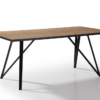 Mesa de comedor Myla natural acero negro 180x90 cm