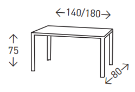 Mesa extensible Nesto nogal 140-180x80cm