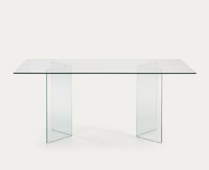 Mesa de comedor cristal transparente ghost 180x90 cm