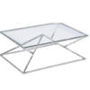 Mesa de centro Keops acero inoxidable cristal 120x80 cm