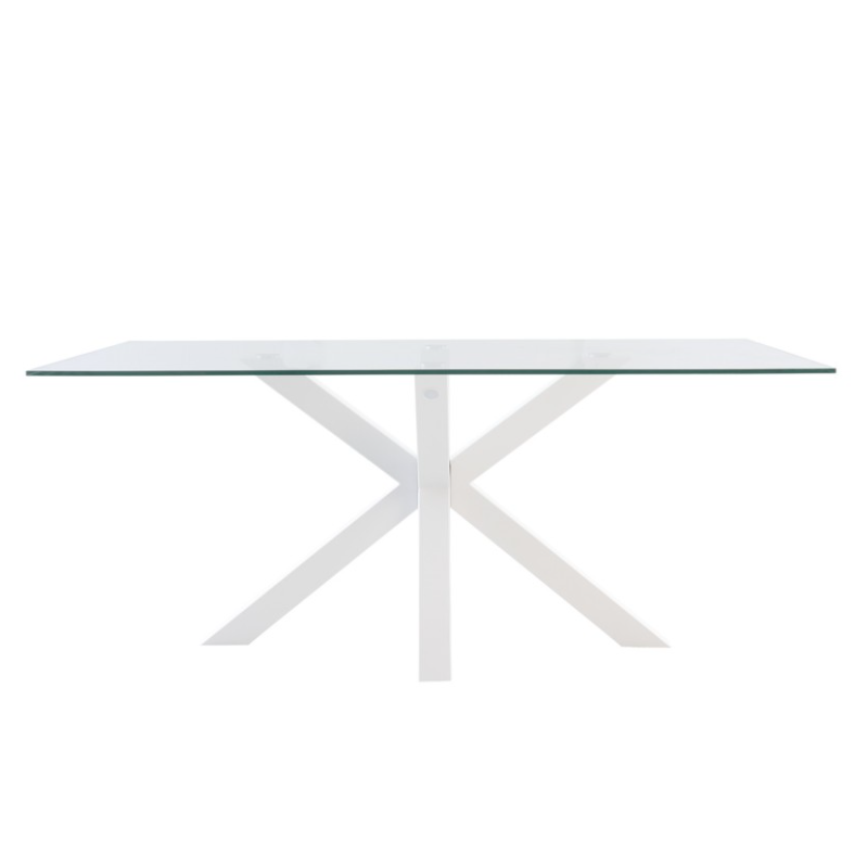 Mesa de comedor Demi cristal blanco 180x100cm