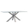 Mesa de comedor Demi cristal cromo 140x90cm