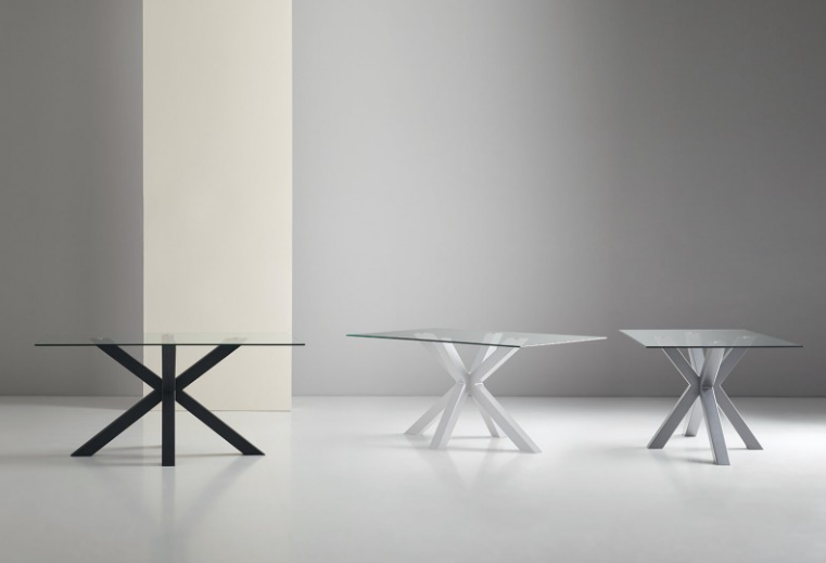 Mesa de comedor Demi cristal blanco 160x90cm