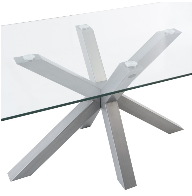 Mesa de comedor Demi cristal cromo 160x90cm