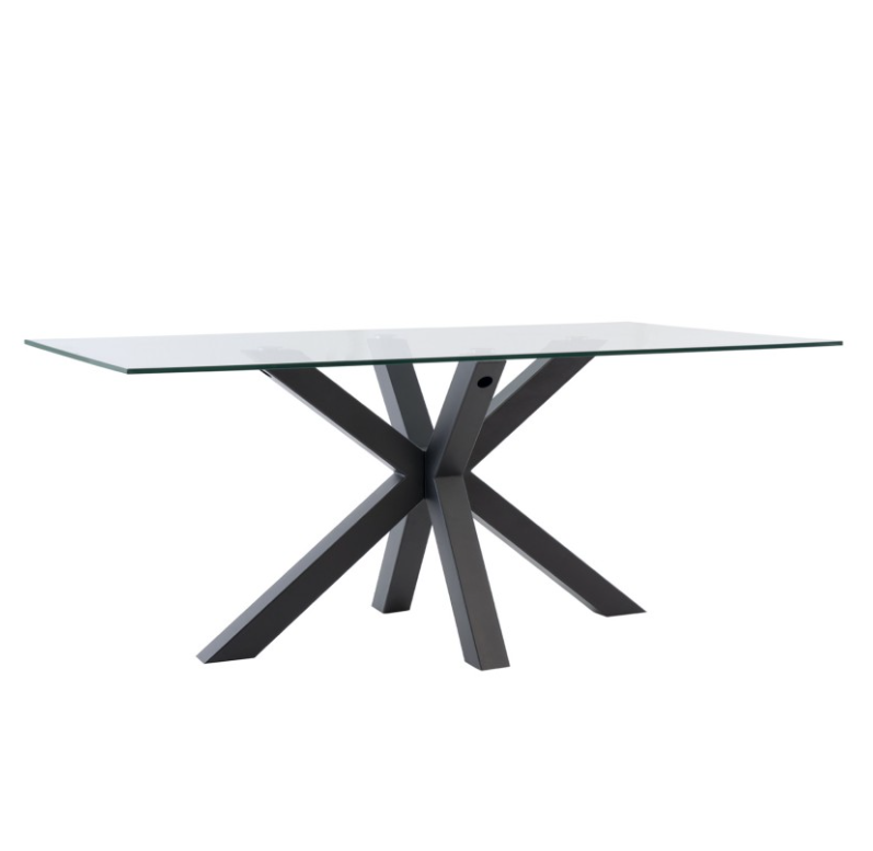 Mesa de comedor Demi cristal negro 160x90cm