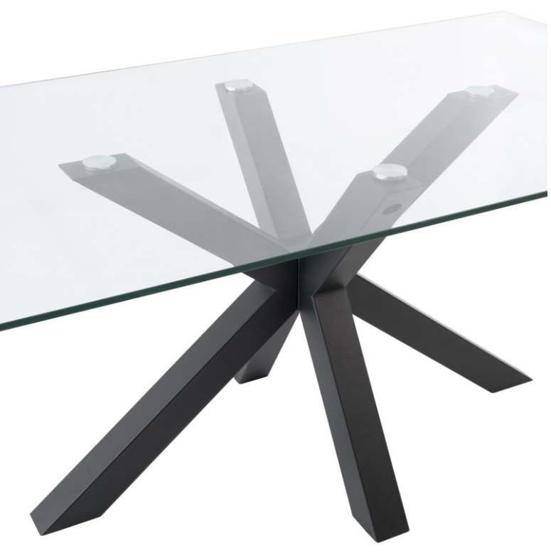 Mesa de comedor Demi cristal negro 180x100cm