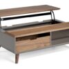 Mesa de centro elevable madera nogal moka 120x75