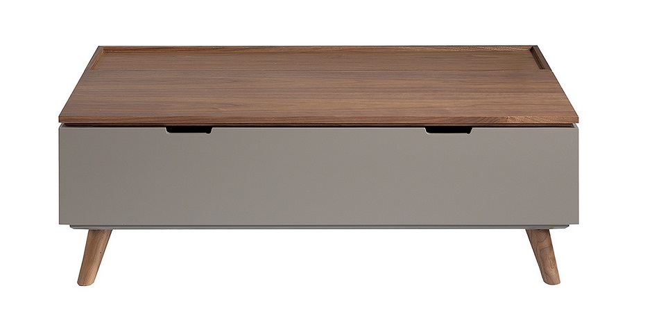 Mesa de centro elevable madera nogal moka 120x75