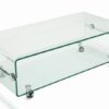 Mesa de centro de cristal con ruedas 100x50