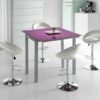 Mesa de cocina alta extensible Praga cristal morado