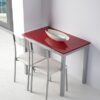 Mesa de cocina extensible Porto  cristal rojo