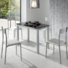 ﻿Conjunto de cocina mimes negro mesa extensible cristal