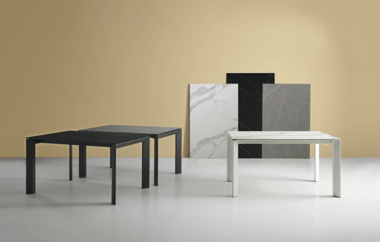 Mesa extensible Lisa porcelánico gris 140/200x90 cm