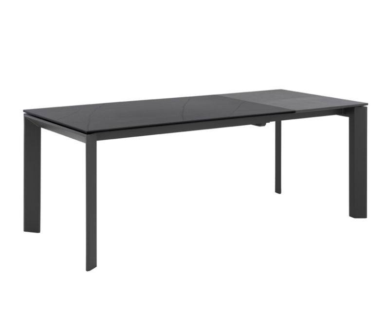 Mesa extensible Lisa porcelánico negro 140/200x90 cm