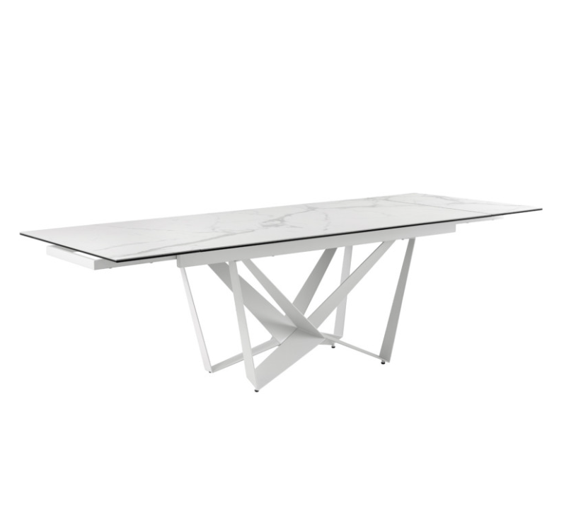 Mesa extensible Isia mármol blanco 180x100 cm