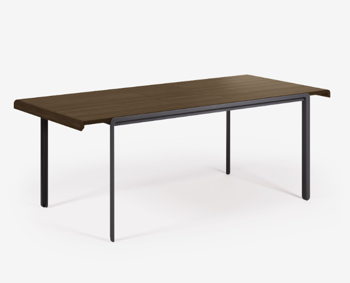 Mesa extensible Aaron de nogal 160-200x90cm