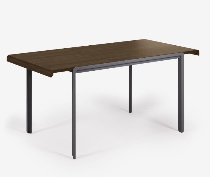 Mesa extensible Aaron de nogal 120-160x80cm