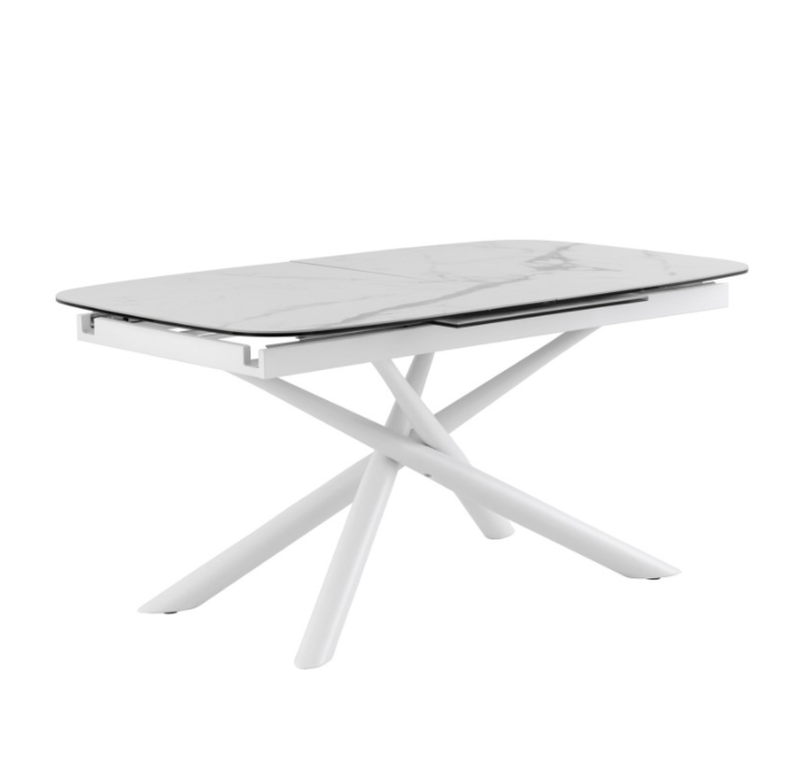 Mesa extensible Ness mármol blanco 160/220 cm