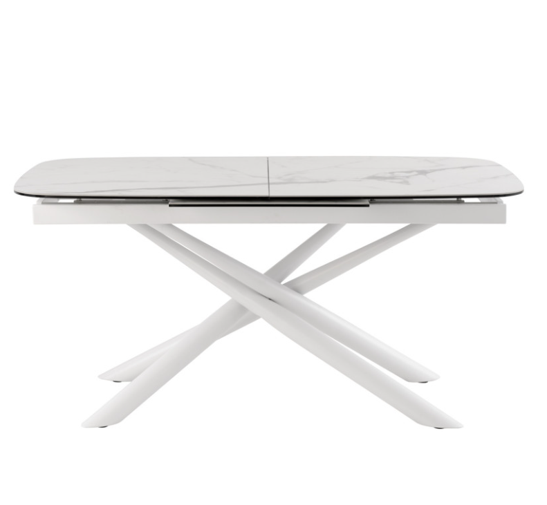 Mesa extensible Ness mármol blanco 160/220 cm