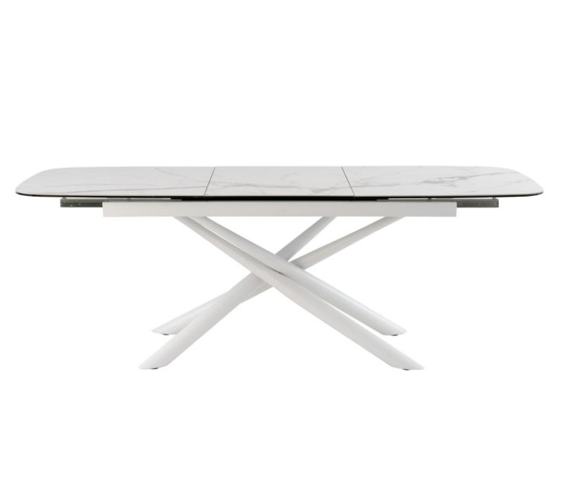 Mesa extensible Ness mármol blanco 160/220 cm