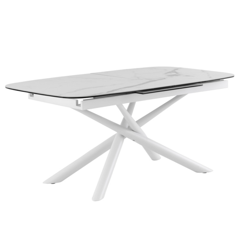 Mesa extensible Ness mármol blanco 180 cm