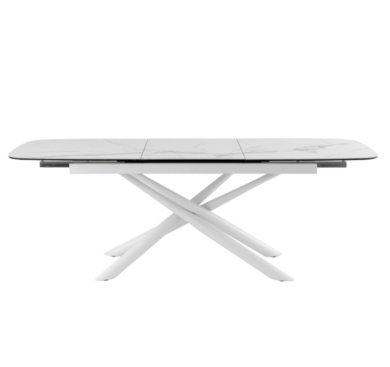 Mesa extensible Ness mármol blanco 180 cm