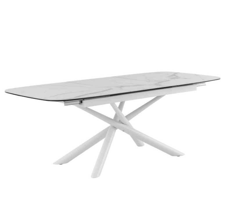 Mesa extensible Ness mármol blanco 180 cm