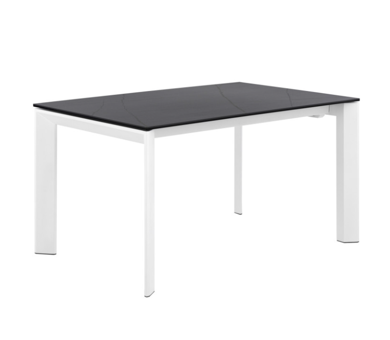 Mesa extensible Lisa tapa porcelánico negro sahara 140/200x90 cm