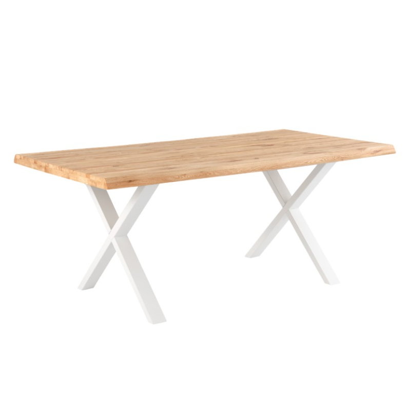 Mesa de comedor Corine madera de roble blanco 160 cm