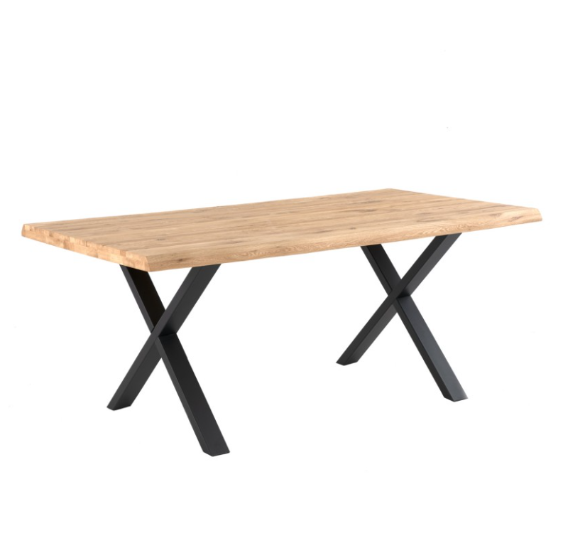 Mesa de comedor Corine madera de roble negro 140 cm