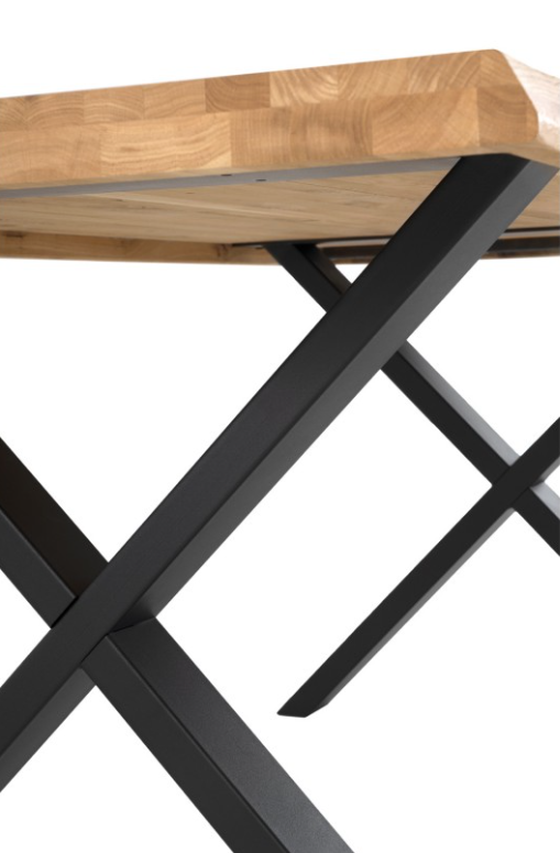 Mesa de comedor Corine madera de roble negro 180 cm