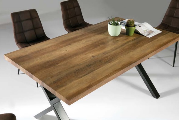 Silla de comedor industrial piel marron DC-125