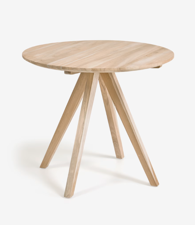 Mesa redonda Mareti madera maciza teca 90cm