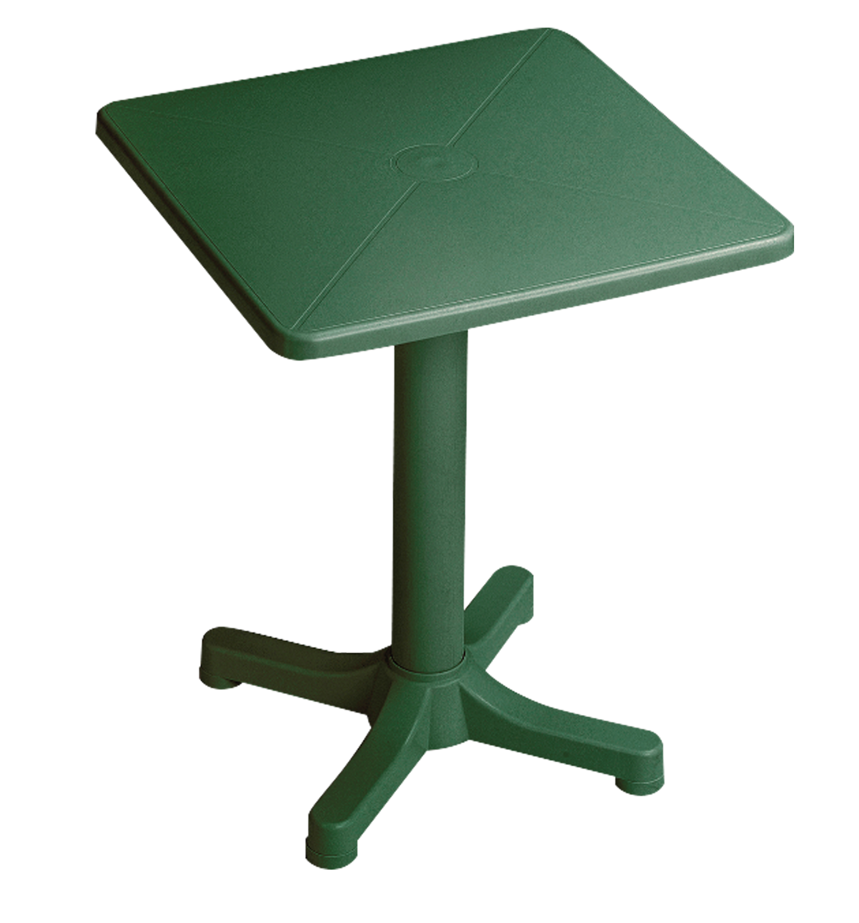 Mesa de resina con contrapeso verde