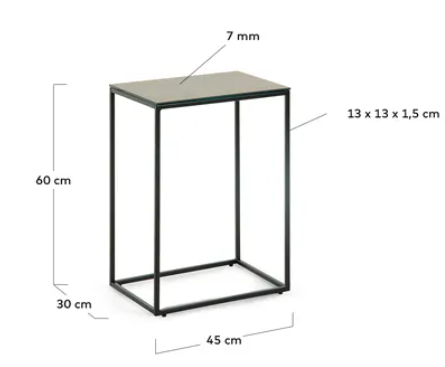 Mesa auxiliar industrial Geneva porcelánico 45x30 cm