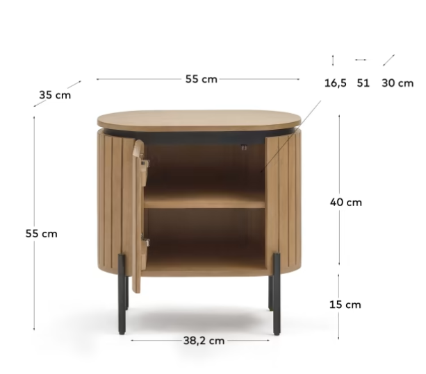 Mesita de noche London madera maciza de mango 55x55cm