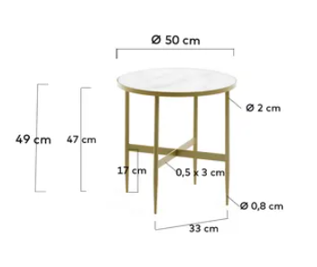 Mesa auxiliar Elisa efecto marmol 50 cm