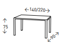 Mesa comedor extensible mod. Milán 140/200x90x75cm