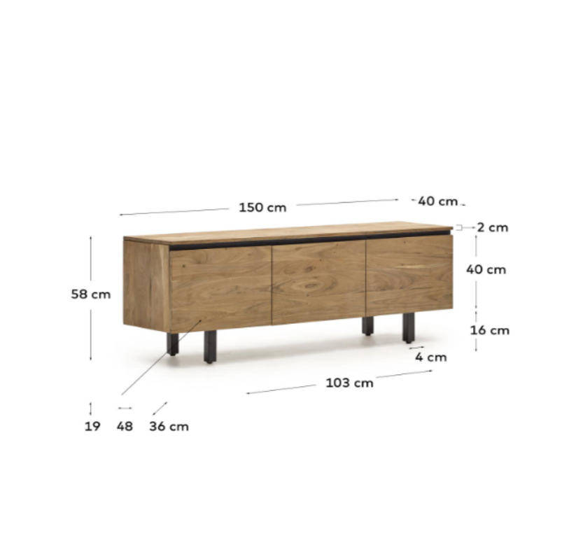 Mueble Tv 3 puertas Milán 155x45cm