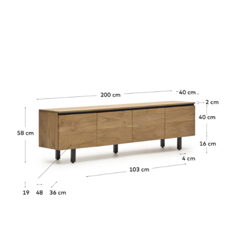 Mueble Tv 4 puertas Milán 207x47cm