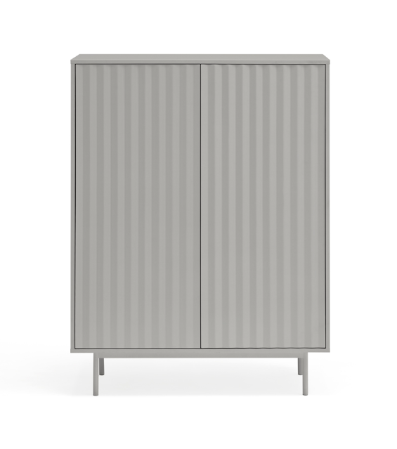 Aparador mueble auxiliar sierra 2 puertas 2 cajones gris claro 130x97 cm