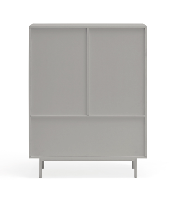 Aparador mueble auxiliar sierra 2 puertas 2 cajones gris claro 130x97 cm